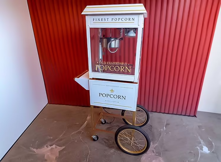 Carretó blanc de Crispetes Barcelona · Inflables Barcelona